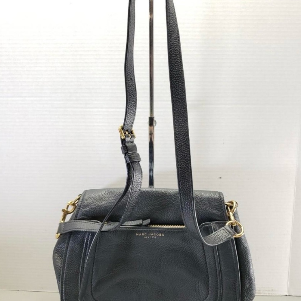 Marc Jacobs Black Crossbody Bag with Gold Accents